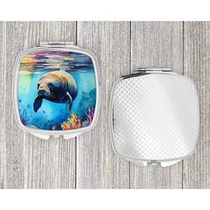 กระจกแต่งหน้าพกพาพับได้สำหรับผู้หญิงและเด็กผู้หญิง, กระจกพกพาสำหรับใช้ตกแต่งขนาดกะทัดรัดของขวัญ - Product Image 4