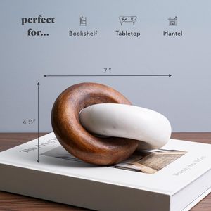 Décoration en bois noué - Objet décoratif pour étagères, bibliothèque, console, cheminée ou meuble latéral - Product Image 4