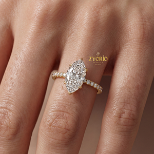 Marquise Cut Lab Grown Zircon 1 CT VVS2 EFG Color Luxury Engagement <b>Ring</b> Sterling <b>Silver</b> Claw Setting <b>Solitaire</b> Wedding Band - Product Image 3