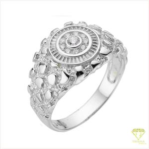 Anillo de Plata 925 para Hombre con Moissanita, Gema Roja Redonda en el Centro, Joyería de Lujo Brillante para Minoristas - Product Image 5