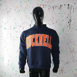 Sudadera BUCKNELL BLUE con Cuello Alto, 100% Bordado en Naranja, Sudadera de Cuello Ancho, URBAN PRODUCTIONS - Product Image 3