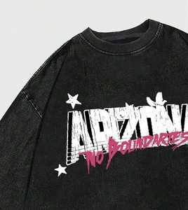 Camiseta de manga corta para hombre, estilo retro, con estampado de personajes de anime, 100% algodón, oversize, ecológica, lavada, con efecto desgastado y hombros caídos, de Ring-Mode Gears - Product Image 4