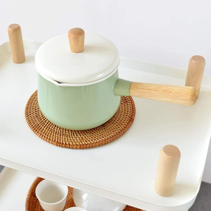 Rattan Trivets Pot Holder Wedding <b>Dinner</b> <b>Table</b> Decoration Item Placemat Bohemian <b>Table</b> <b>Mat</b> Natural Black White Weave Design - Product Image 4