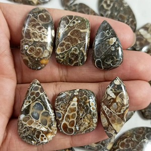 Natural Turritella Agate <b>Fossil</b> Cabochon Flat Back Mix Shape Bulk Loose Gemstone Silver Jewelry - Product Image 2