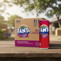 Pour Fanta Sarsi Boisson gazeuse 320ml en canette, carton de 24
