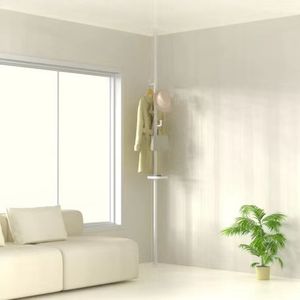 Asta di Tensione Regolabile Fai-da-te da Pavimento a Soffitto, Organizer con Vassoi di Nuovo Stile per Stendibiancheria e Appendiabiti - Product Image 1