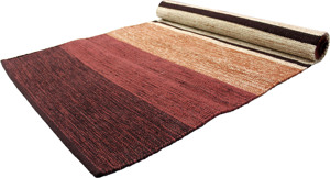 Tapete de Yoga de Algodón Natural, Grueso, Antideslizante, Tejido a Mano, con Rayas, para Ejercicio, Meditación y Pilates - Product Image 2
