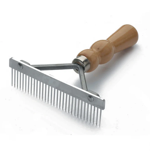 Peine de púas reutilizable con mango de madera para el cuidado manual de ganado y animales de granja, herramienta veterinaria - Product Image 1