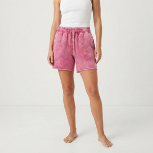 Custom Women Acid Wash <b>Fleece</b> <b>Shorts</b> Premium Heavyweight 100% Cotton <b>Fleece</b> Loose Fit Street wear Ladies Sweat <b>Shorts</b> Ladies - Product Image 1