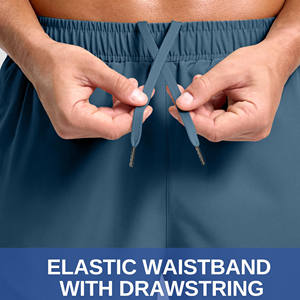 กางเกงวิ่งขาสั้นน้ำหนักเบาสำหรับผู้ชาย ชุดกีฬา มีกระเป๋าข้าง ระบายอากาศ แห้งเร็ว เหมาะสำหรับวิ่งและออกกำลังกาย เอวยางยืดกว้าง - Product Image 3