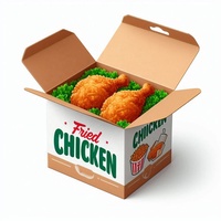 Boîte d'emballage pliable en papier kraft recyclé de qualité alimentaire, conçue sur mesure, avec gaufrage pour les ailes de poulet frites, les frites, les sushis