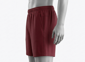 Pantalones Cortos Deportivos para Hombre, Color Granate Sólido, con Cordón Ajustable, Corte Regular, con Bolsillos, para Todas las Temporadas - Product Image 3
