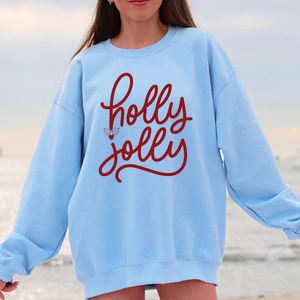Sudadera Azul Claro con Cuello Redondo, Letras Grandes Rojas en el Frente, Mangas Largas, Puños y Dobladillo con Banda, Ropa con Logotipo Personalizado - Product Image 4