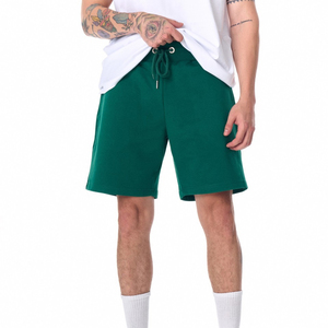 Shorts Bermuda en coton vert uni pour homme, taille à cordon, vêtements décontractés - Product Image 2