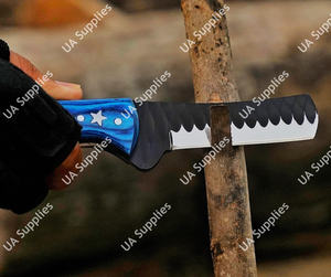 Cuchillo de herrador forjado a mano con mango de bandera americana, raspador de dedos, espalda recta, afilado como una navaja, para toros, estilo vaquero occidental, ODM - Product Image 3