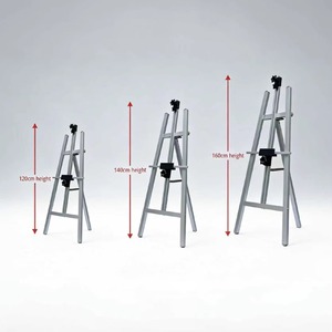 Adjustable Artist <b>Easel</b> Tripod Stand in Black Silver and Natural Wood Color for Indoor Painting and Drawing - Product Image 3