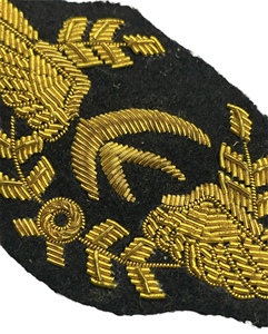 Badges de broderie maçonniques faits main avec fil de bullion de sécurité, écussons de regalia brodés à la main pour uniforme, fil français Dabka doré - Product Image 6