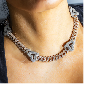 Collier Tennis Lourd 12PT 22 Pouces en Argent 925 Plaqué Or, Diamants Bling 14.00CTW, Style Hip Hop Luxe pour Mariage Femme - Product Image 2