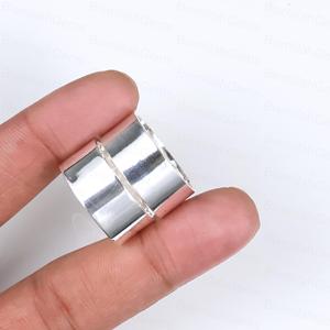 925 Sterling <b>Silver</b> Wide Band Minimalist Thick Plain <b>Silver</b> <b>Rings</b> Jewelry High Polished Unisex Cigar Band <b>Ring</b> For Wholesale - Product Image 5