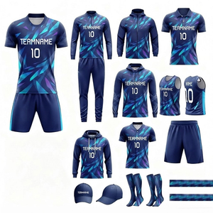 Ensemble de vêtements de sport personnalisés pour équipe : maillot de football, short, sweat à capuche, survêtement, veste d'entraînement, débardeur, casquette et chaussettes - Product Image 3