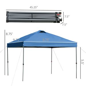 Blue 10 X 10 Pop up Event Tent with Easy Move <b>Roller</b> <b>Bag</b> 3-Level Adjustable Height Top Vent Window Design - Product Image 3