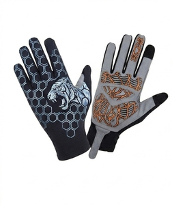 Full <b>Finger</b> Spandex Polyurethane Coated Motocross Gloves Touch Screen Adjustable Wrist <b>Strap</b> Waterproof for Bike/Cycling - Product Image 6