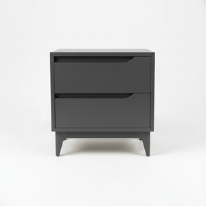 Table d'appoint moderne avec 2 tiroirs, design en chêne massif écologique pour salles à manger et espaces de vie - Product Image 1