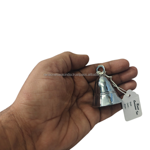 Cloche suspendue élégante en laiton finition argentée, moderne et écologique, pour la décoration murale ou de porte, idéale pour le yoga, la méditation ou comme cadeau. - Product Image 3