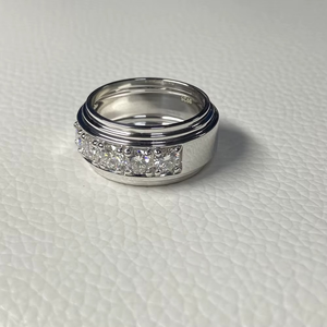 Anillo de Hombre CONCEPTION de Plata 925 con Diamante Moissanite de Corte Brillante Redondo para Regalo de Aniversario - Product Image 6