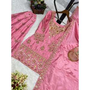 ชุดพลาซโซและ dupatta ที่สวยงามของผู้หญิงพร้อมงานปักลำดับ - Product Image 2