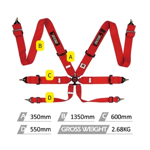 FIA International Certified TBRACING ECO 6 Point Racing Safety Belt Polyester Webbing Custom Logo Brand Agency - Product Image 1