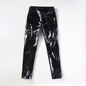 Pantalon d'extérieur pour homme, taille haute, effet délavé, enduit PU, avec plusieurs poches, fermeture éclair, imperméable, respirant, extensible en nylon et élasthanne - Product Image 2