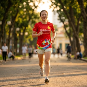 เสื้อยืดวิ่งมาราธอนสำหรับชุมชน เสื้อผ้ากีฬาระบายอากาศได้ดี เสื้อผ้ากีฬาวิ่ง ผ้าสำหรับกิจกรรมทีม - Product Image 3