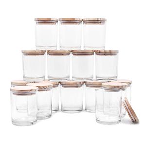 Bocal en verre artisanal bohème élégant avec couvercle en bois, organisateur de garde-manger pour café, thé, sucre, épices, noix, graines, céréales, pâtes et produits de boulangerie - Product Image 3