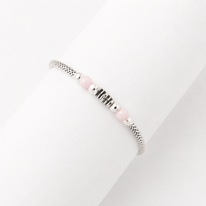 925 Sterling Silver Pink Crystal Beaded Chain <b>Bracelet</b> High Polish Vintage Style Women Girls Jewelry Gift Daily Wear Party - Product Image 2
