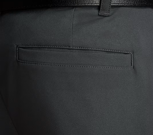 Men's Straight Fit Oxford Trousers Midweight Anti-Wrinkle <b>Black</b> Belted Smart Casual <b>Pants</b> Spring Season Custom requirements - Product Image 4
