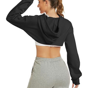 Sudadera con Capucha Corta para Mujer, para Uso en Invierno, Hecha de Algodón/Poliéster, de Secado Rápido, Transpirable, Antipilling y Resistente al Viento - Product Image 3