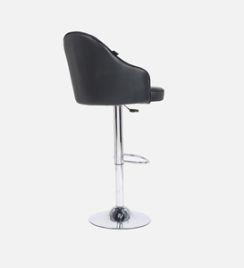 Black Leatherette Contemporary Commercial Bar <b>Stool</b> Swivel Counter Height Cushioned <b>Seat</b> Ergonomic Adjustable Height Metal - Product Image 5