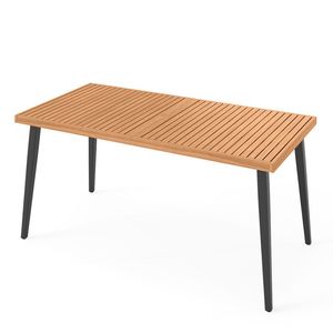 Tavolo Pieghevole da Esterno/Interno da 63 Pollici con Foro per Ombrellone e Gambe in Metallo, Leggero per Patio, Bistrò, Uso Commerciale - Product Image 4