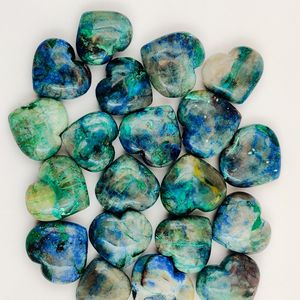 Cristal naturel Quantum Quattro gravé en forme de cœur, chrysocolle rare, sphère faite à la main, pierre de guérison Feng Shui, méditation Reiki - Product Image 2