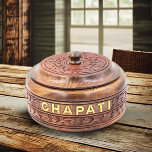 Wooden Casserole Chapati <b>Box</b> <b>for</b> Kitchen Hotpot Roti <b>Box</b> Casserole <b>for</b> Kitchen Serving Casserole Set Hotpot <b>for</b> Chapati Dining Table Decoration - Product Image 5