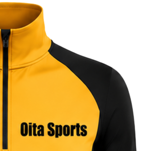 <b>Women</b> Athletic Quarter Zip <b>Top</b> Golden <b>Yellow</b> Long Sleeve Sports Training Shirt Fitted High Collar Thumbhole Performance Wear - Product Image 5