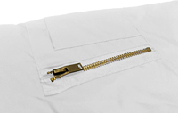 Blouson bomber blanc en polyester pour homme, col montant, coupe droite, décontracté, fermeture éclair, couleur unie, imperméable