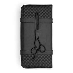 Tijeras de Peluquería Profesionales de 14 Dientes, Color Negro Mate, para Zurdos, de Acero Inoxidable Duradero, Ideales para Peinados de Precisión - Product Image 1