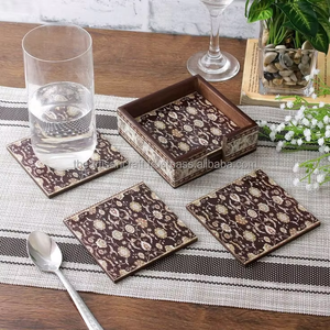 Handcrafted Classic Wooden Coaster Set Storage <b>Box</b> Natural Wood Eco-Friendly <b>Coffee</b> <b>Table</b> Dining <b>Table</b> Office Elegant Home - Product Image 6