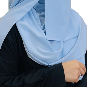 Niqab bleu clair uni pour femmes, couvre-visage islamique modeste, usage quotidien, hijab en coton, style Moyen-Orient - Product Image 4