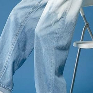 Baggy Oversized Straight <b>Jeans</b> Elastic Waist Casual Loose Fit <b>Soft</b> Fabric Comfortable Fashion Bottom Wear - Product Image 2