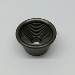 Black <b>Brass</b> Cylindrical Furniture <b>Knob</b> with Ribbed Interior for Drawer Cabinet Hardware - Product Image 1