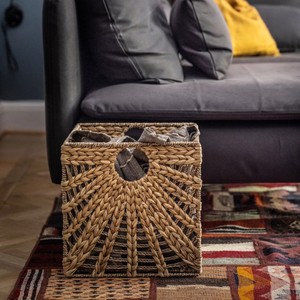 Cesta de Almacenamiento de Jacinto de Agua Natural Tejida para Organizador de Ropa Sucia, Decoración del Hogar, Hecha en Vietnam - Product Image 4