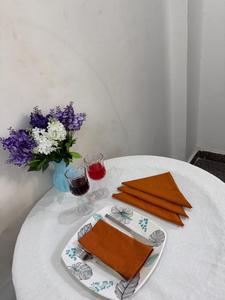 <b>Yellow</b> Square Cotton Handblock Printed Napkin Handmade High Soft Quality Wedding Dinner Eco-Friendly Reusable 16x16 Inches 10 - Product Image 4